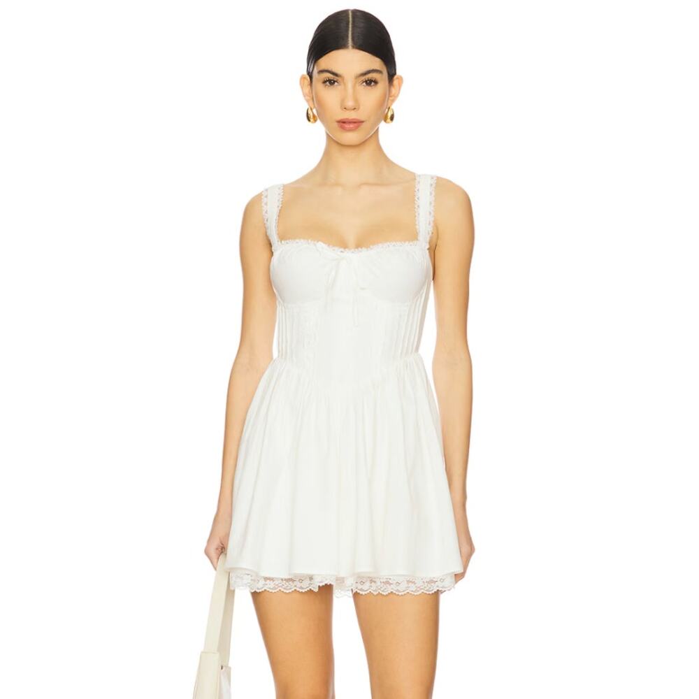 MORE TO COME | NWT Zia Mini Dress in White Milkmaid Sundress S